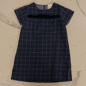 Blue Checkered Wool Dress